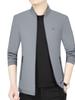 Men's Solid Color Jacket with Stand Baseball Collar - Spring 2026 Business Casual Style for Middle-Aged and Young Adults