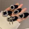 Temperament BB clip Luxury Hairband Bow Rhinestone Girls Hair Clip Sweet Barrettes Korean Style Hairpin Velvet Duckbill Clip