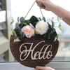 Flower Welcome Wreath Garland, Decorative Hanging Sign for Wedding