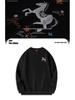 2026 Year of the Horse Color-Changing Embroidered Fleece Pullover - Trendy Round Neck Sweatshirt for Autumn/Winter