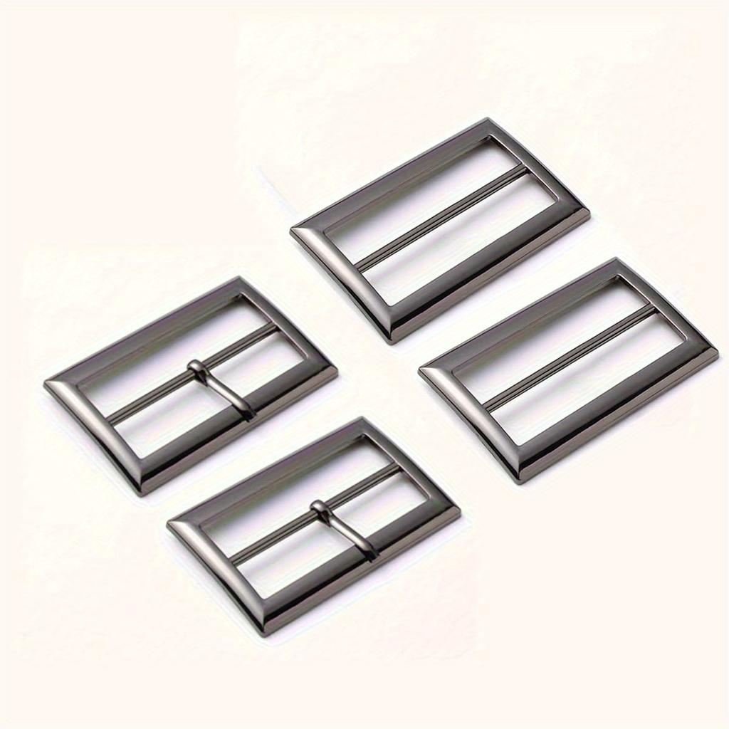 4pcs Adjustable Metal Three-Speed Buckle Set Windbreakers, Satchels, and Backpacks - Fashionable Suspender Lock Buckles In Silvery, Black, and Golden