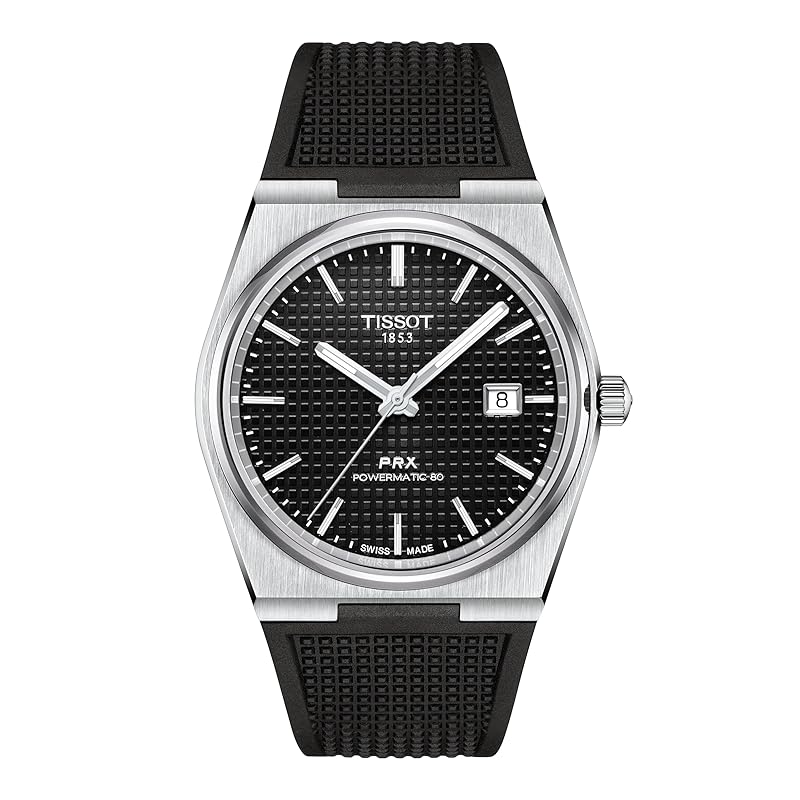 

[Tissot] watch PRX P.R.X powermatic 80 [Regularly imported product] rubber strap T1374071705100 men s black dial