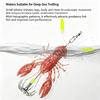 Soft Crustacean Fishing Tackle with Bright Body, Slow Sink and Umbrella-Style Hook Cluster for Retrieval Fishing Use