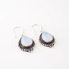 Milky Opal Gemstone 925 Sterling Silver Handmade Jewelry Earrings 1.6" For Gift EE-164-18