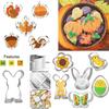 Thanksgiving and Cat-Shaped Cookie Cutter Stainless Steel Biscuit Molds for Baking Pastry Fondant Cake Decoration Kitchen Tools
