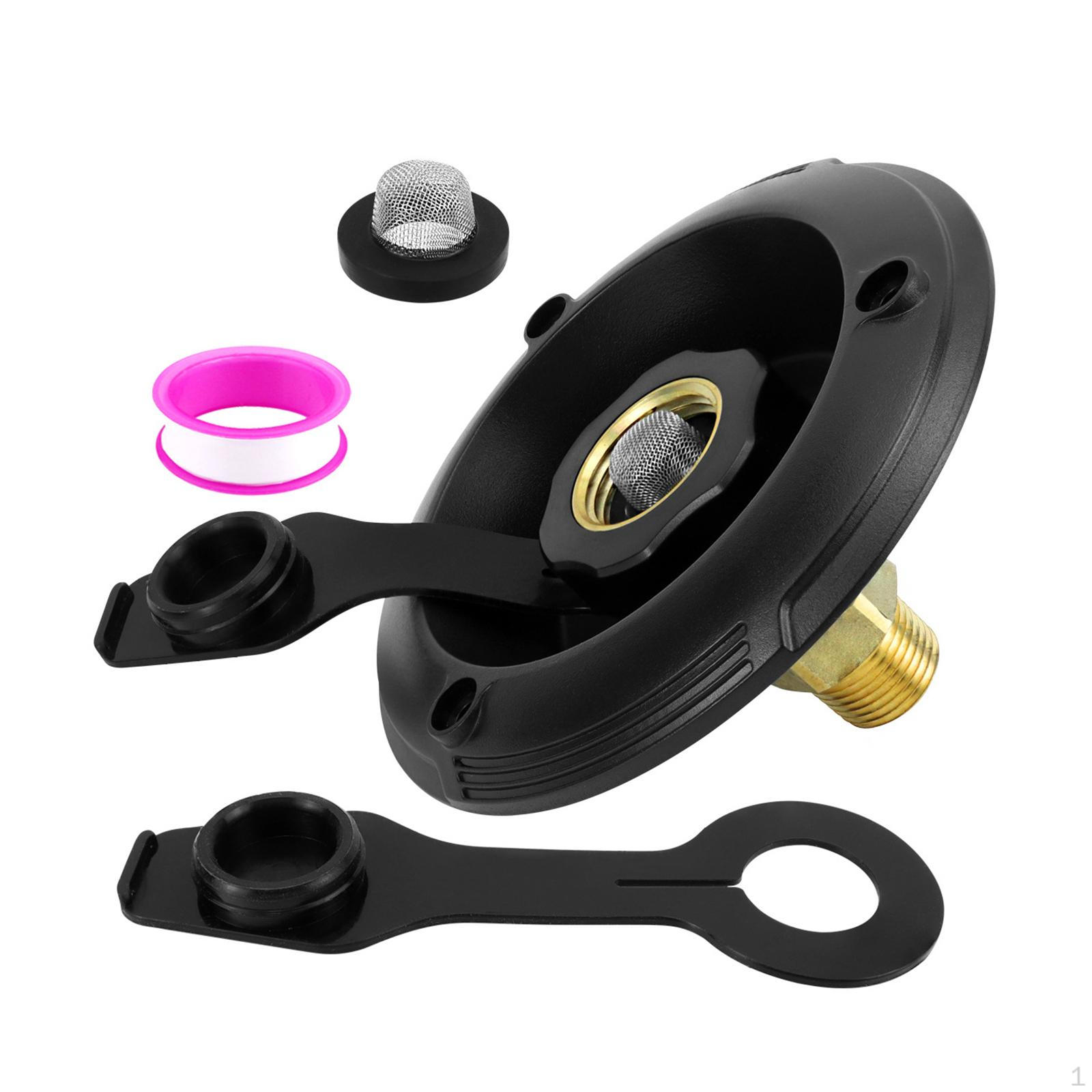 

City Water Fill Inlet 3/4 NH Female to 1/2 NPT Male Brass Flush r Connection for Style A чорний