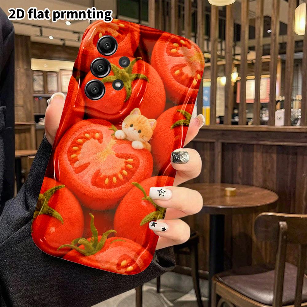 Phone Case: 2D flat, suitable for Samsung Galaxy A34 A35 M05 M06 S20 S22 S21 FE Plus 5G protective case, Tomato Farm, perfect Christmas and Halloween 
