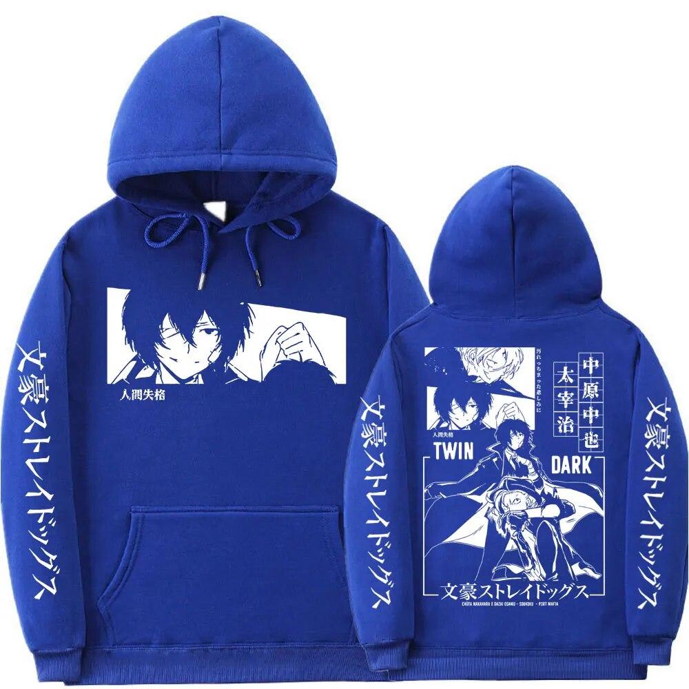 Anime Long Sleeve Unisex Women Sweatshirt Unisex Streetwear Bungo Stray Dogs Dazai Osamu Nakahara Chuuya Hoodie Unisexs Graphic Hoodies