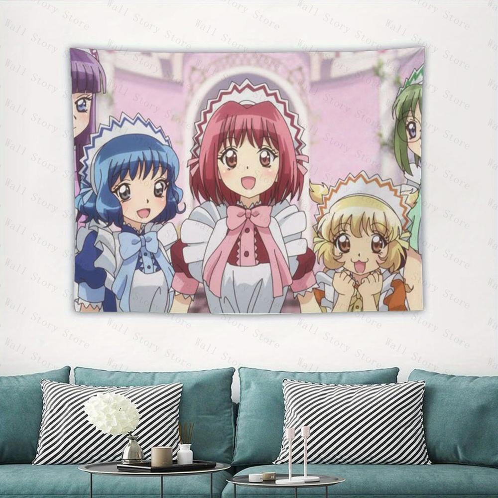 Anime Tokyo Mew Mew Cartoon Tapestry Room Decoration Banner Hanging Room Tapestry Decoration Party Tapestry Bedroom Tapestry