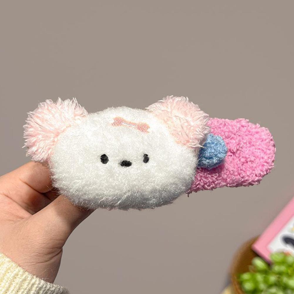 Cute Plush Dog Hair Clip Women's Winter Bangs Side Hair Hair BB Accessories Children's Clip Plu N7P5