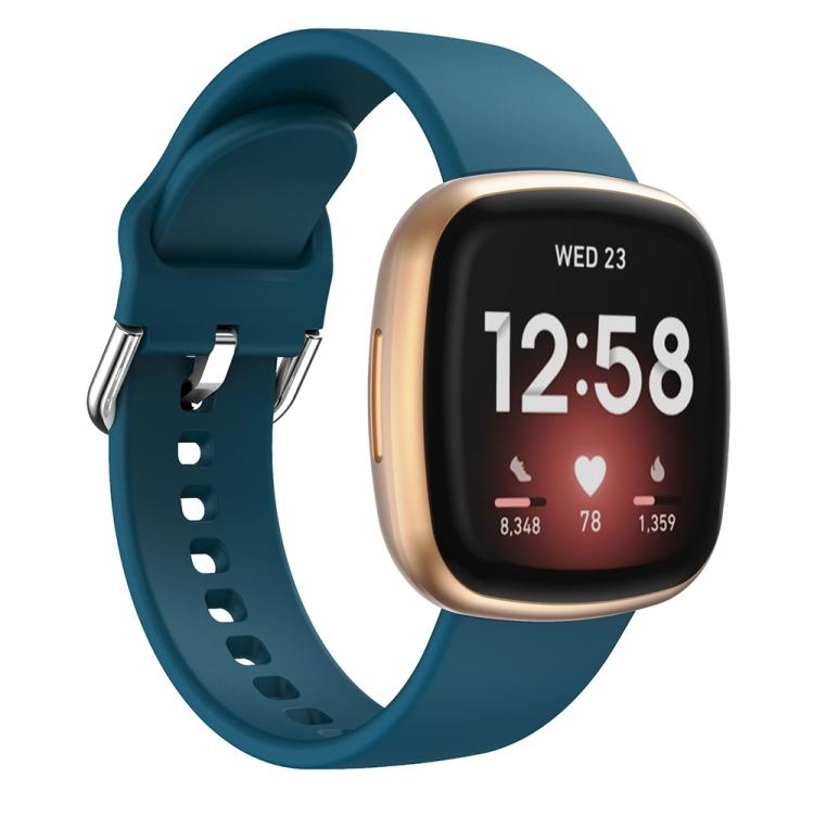 For Fitbit Versa 3 Silicone Watch Band(Black)