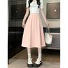 Women's Casual High-Waist A-Line Midi Skirt