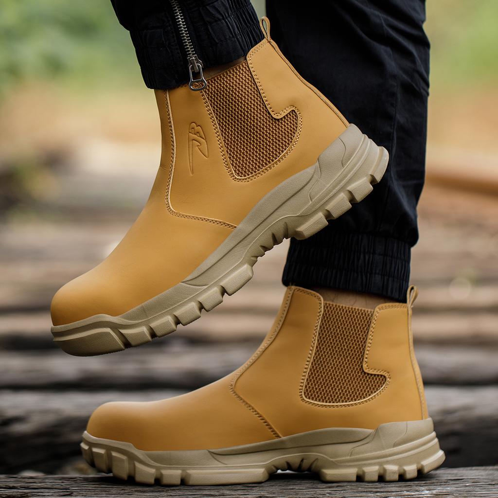 Men's Safety Work Boots Steel Toe Shoes Anti Impact And Anti-Puncture Indestructible Shoes Anti-slip Waterproof Protective Boots