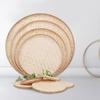 New Arrival Fruit Bread Basket Kitchen Storage Raft Round Dustpan Weaving Bamboo Sieve Storage Trays DIY Decorative