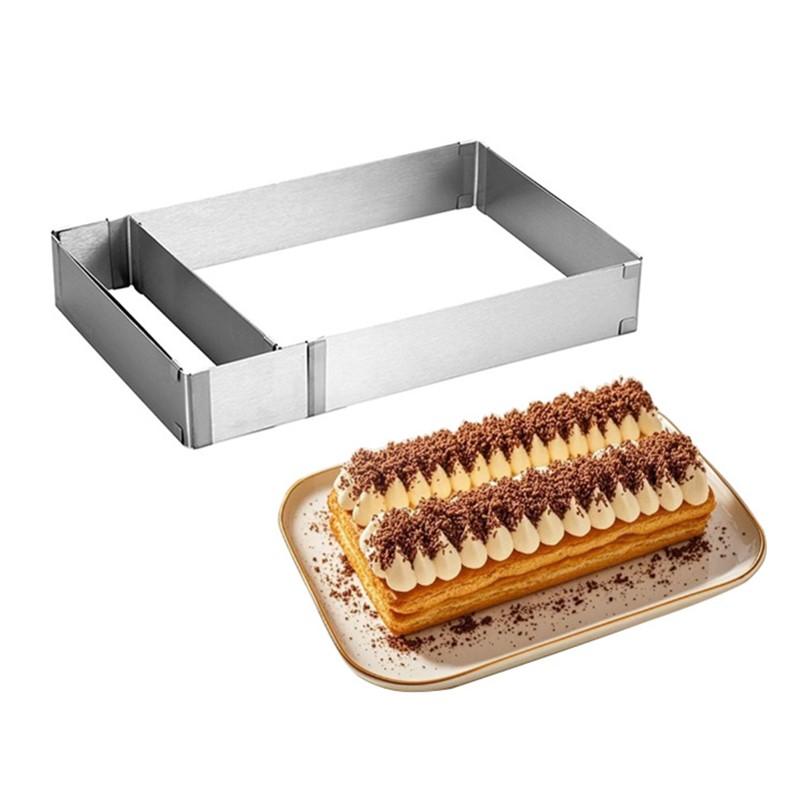 

Регулируемое муссовое кольцо форма для украшения торта сделай сам квадратная форма для торта из нержавеющей стали форма для выпечки десертов инструмент для выпечки торта 1pcs