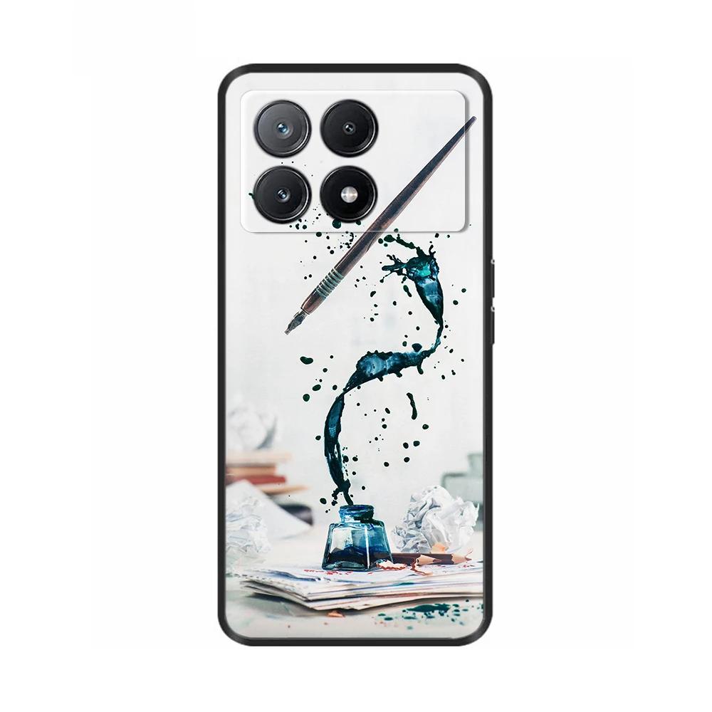 For Xiaomi Poco X6 Pro Case PocoX6 Fashion Cat Flower Soft Silicone Back Phone Case for Poxo C6 PocoX6 Pro X 6 Cases Etui Funda