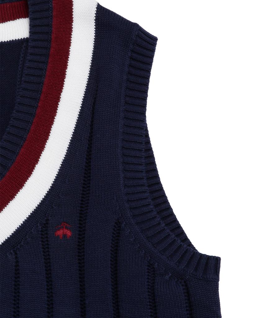 Brooks Brothers Tennis V-Neck Vest (Navy) (Bbwvmf8475Qes)