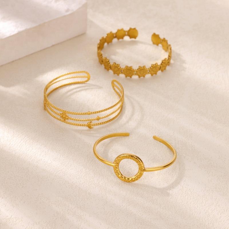 Hot Sale Sun Star Lines Titanium Steel Bracelet Personality Popular Opening Adjustable Oil Pressure Bracelet