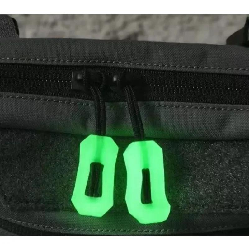 5pc Backpack Luminous Reflective Zipper Tail Rope TPU Puller Outdoors Security Mountaineer Bag Hanging Rope Prevent Loss Hike CN