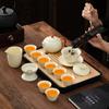 2024 New Ru Kiln Tea Set Household Tea Making Kung Fu Tea Set Light Luxury Ceramic Teapot Holiday Gift Customization