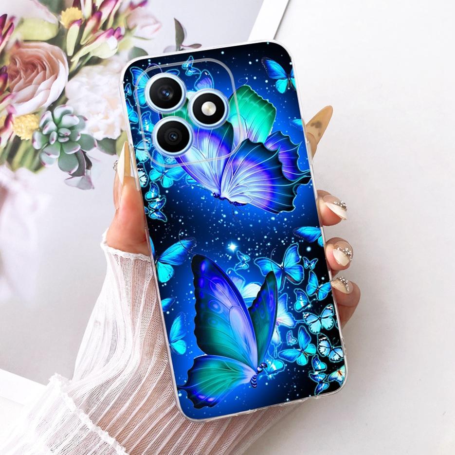 For Honor X8d 4G Case Cute Cat Luxury Flowers Painted Cover Soft Slim Phone Case For Honor X8d X 8d HonorX8d 4G Back Cover Coque