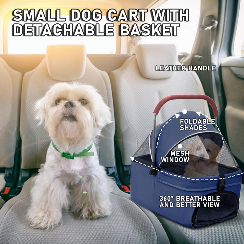 2in1 Puppy Stroller Small And Medium Pet Stroller Lightweight Pet Transporter Folding Outdoor Travel Breathable Cat Dog Stroller