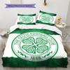 Ensemble de couette Celtic Football Club Housse de couette Taie d'oreiller Décoration de maison Cadeau d'anniversaire (1 housse de couette + 2 taies d'oreiller, sans garniture.)