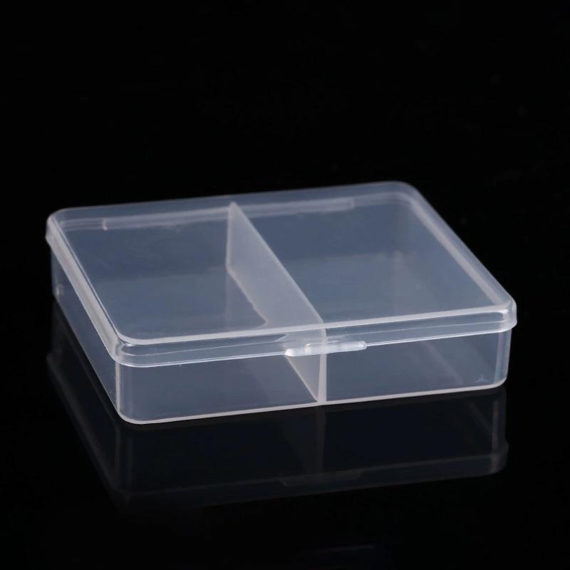 5Pcs 2-Compartment Square Pp Clear Tool Storage Box Jewelry Beads Container Power Tools Accessories Box Sundries Organizer Case onesize