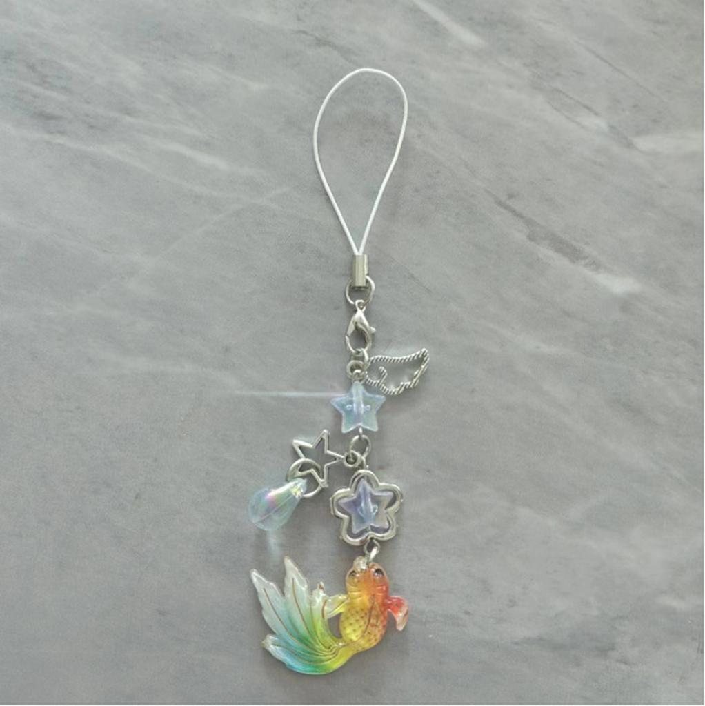 Fashionable Handmade Five Pointed Star Fish Bead Phone Ornament Vibranting Sturdy Acrylics Elegant Color for Adults