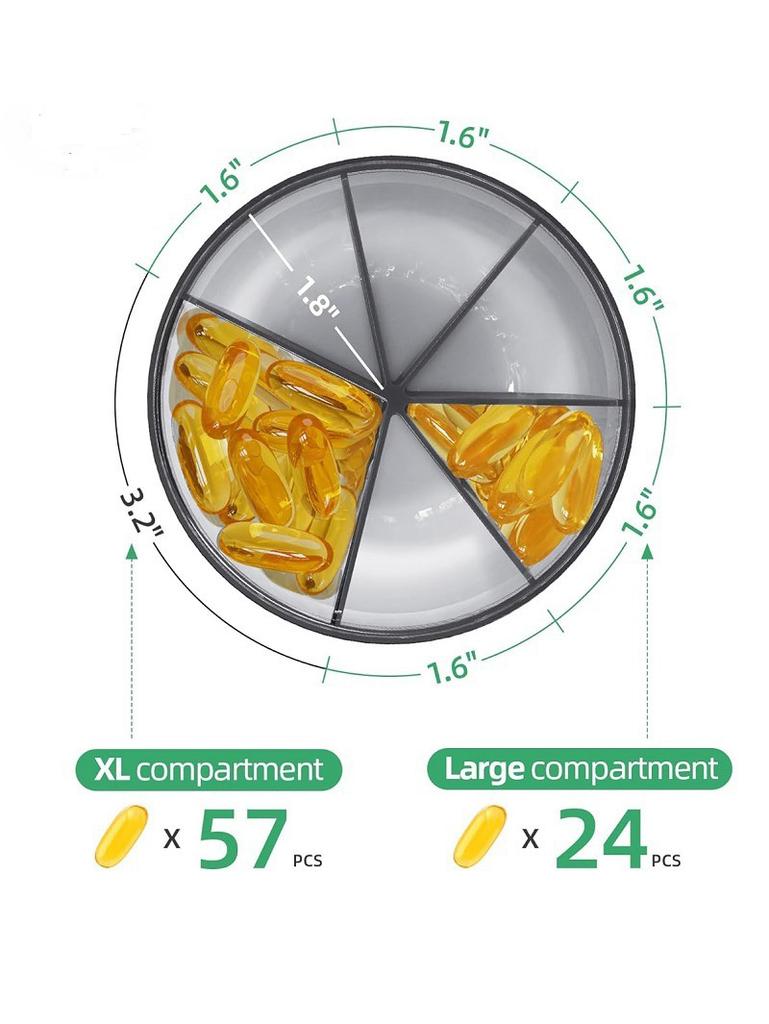 7 Grids Large Pill Cup Bottle Organizer Supplement Organizer for Holding 7 Various Vitamins Travel Pill Case Box Straw Container