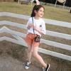 Girls' Summer Denim Shorts - Versatile, Loose-Fit, Mid to Big Kids Three-Quarter Pants
