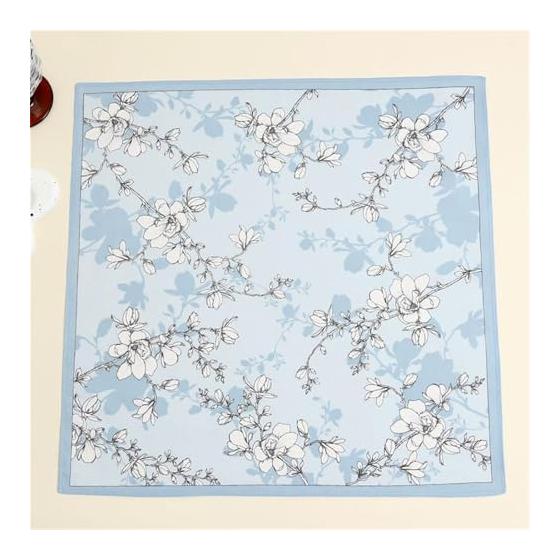 [KRYTJACZ] Lady Square Handkerchief Cotton Flower Women Children Printed Face Hand Towel Handkerchief Wedding Soft Handkerchief for Women