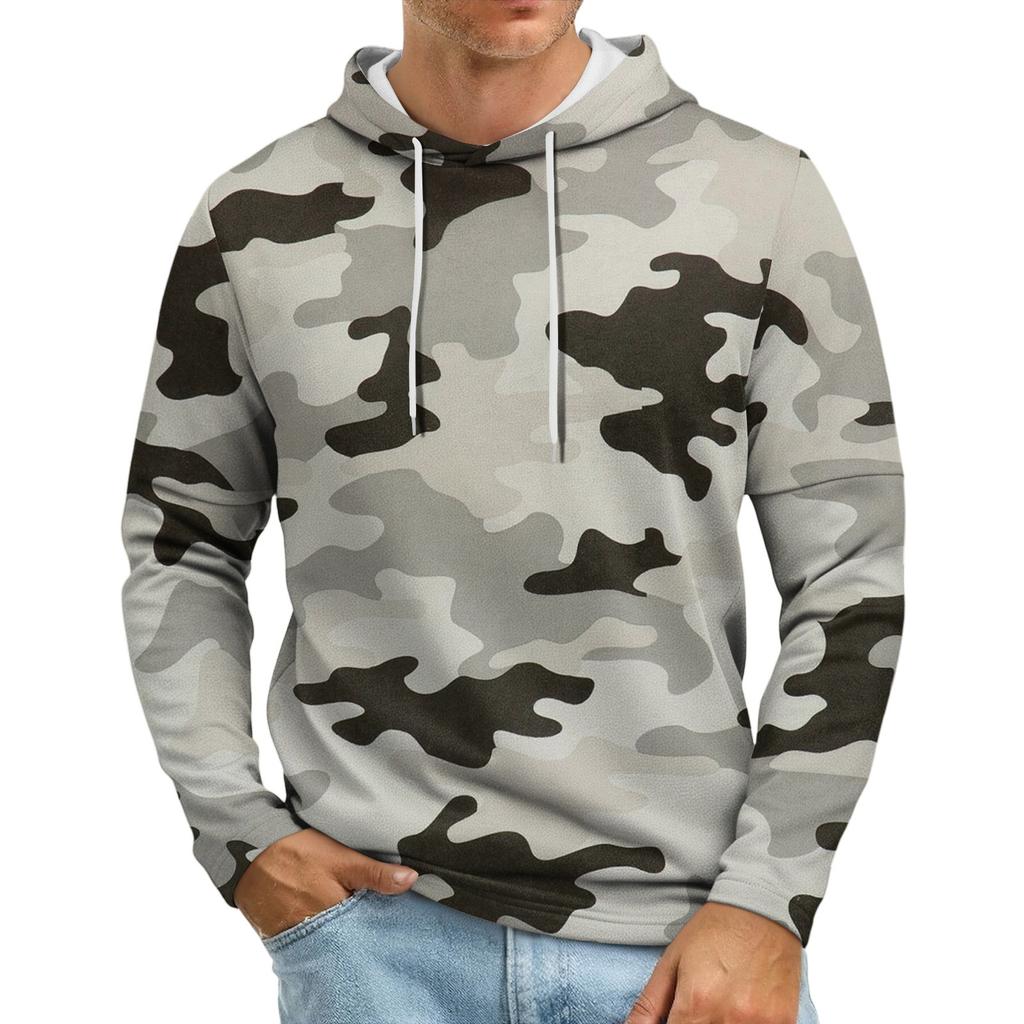 Men's Loose-fitting Casual Camouflage Print Hooded Sweatshirt