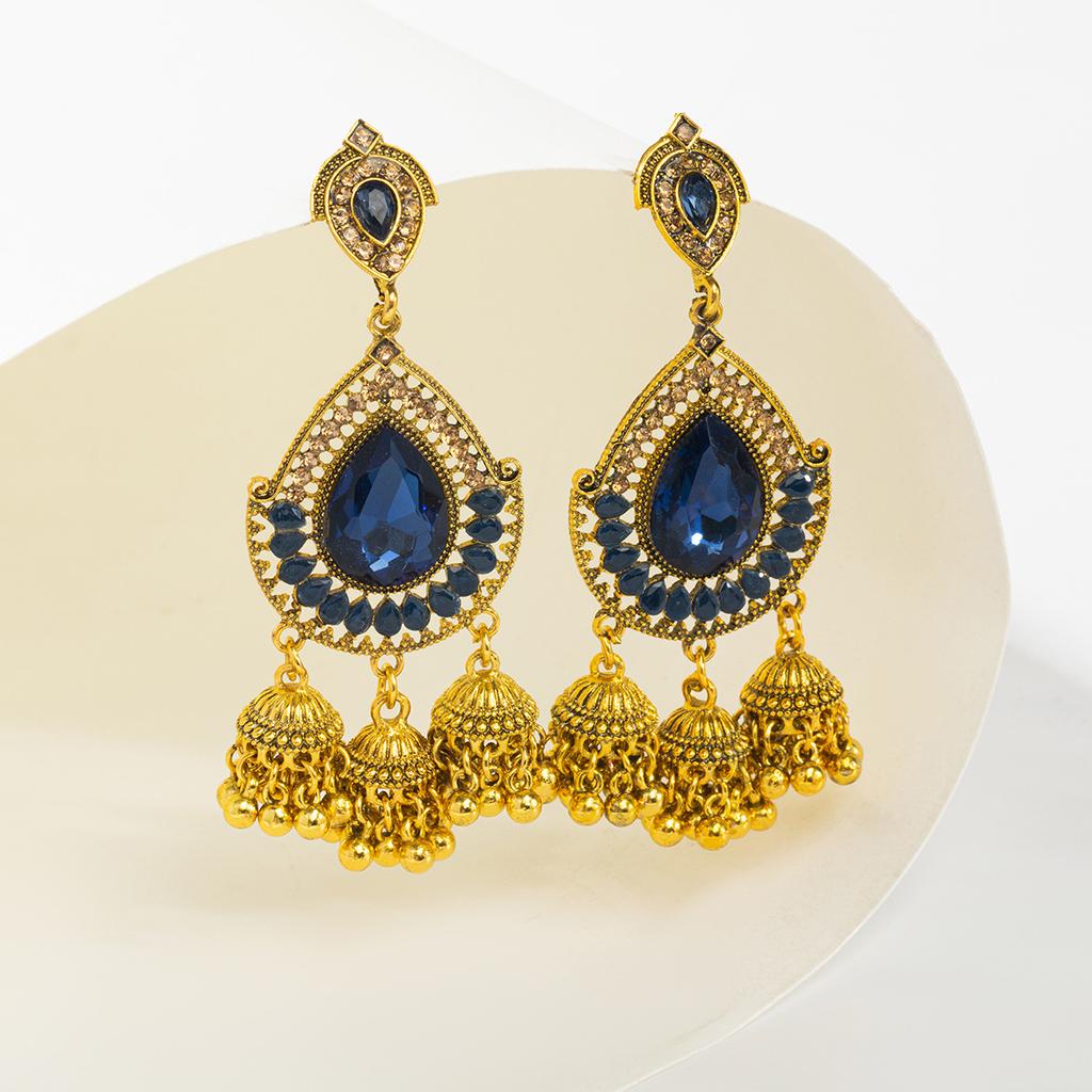 Ethnic Vintage Women's Geometric Turkish Jhumka Earrings Indian Jewelry Tassel Dangling Earring