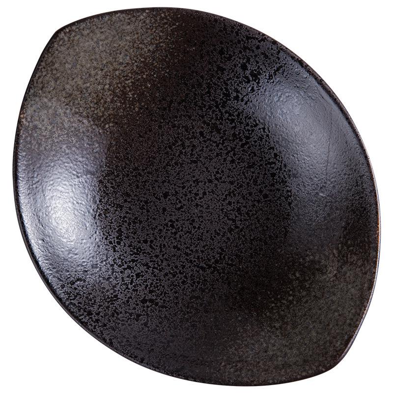 Japanese Olive Stone Pattern Ceramic Plate for Pasta and Pizza