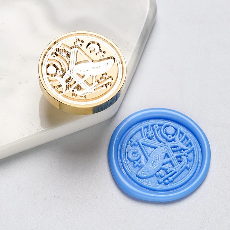Wax Seal Stamp Retro Sealing Wax Stamp Sky Lotus Rose Pattern Replace Head Flowers Leaf Decorate Gift Sealing Stamp Head HCZ001