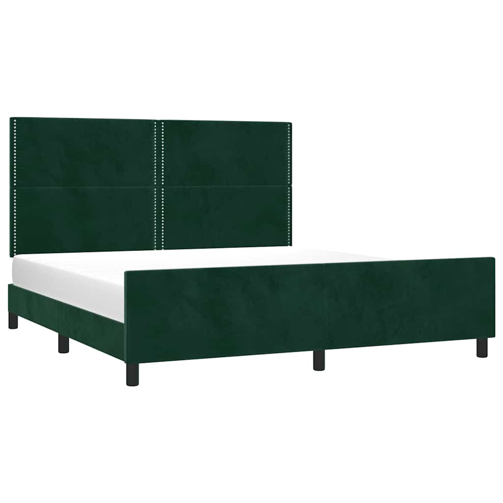 Bed Frame without Mattress Dark Green 200 x 200 cm Velvet