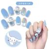 Sanrio Character Nail Peel and 24 Stone Nail for and Adults Tips, Cinnamoroll, Stick, 3D, Sheets, Short, Gradient, Stickers, Stylish, Popular,