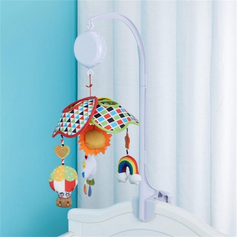 Babybett-Dekoration, Musik-Mobile, Spielzeug-Bettglocken-Armhalterungsset, Musikbox-Mobile, Lernspielzeug zur Förderung der auditiven Entwicklung