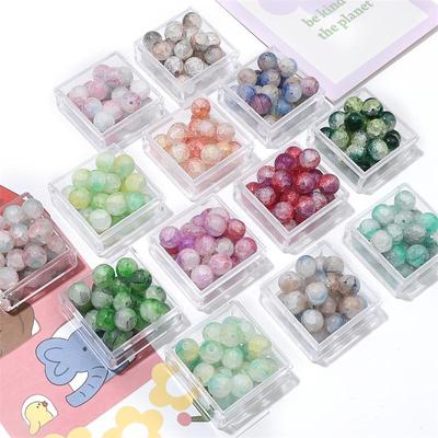10mm 20PCS Glass Double-Spelled Jade Crushed Poppers Beads for Necklace Bracelet DIY Jewelry Making