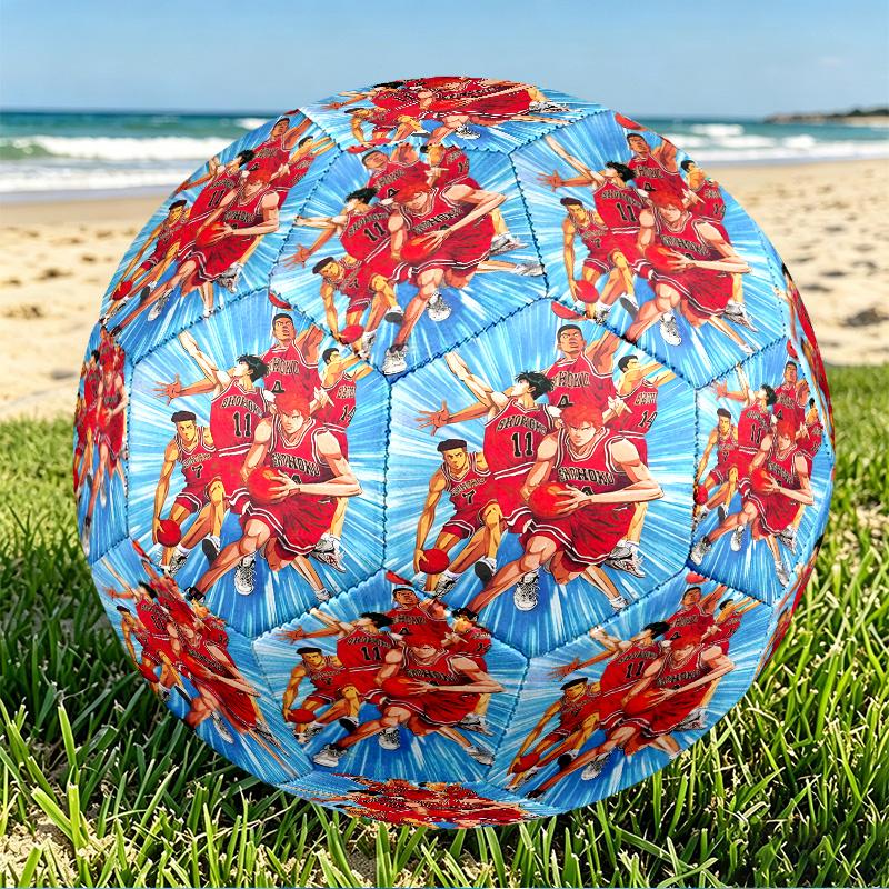 SLAM DUNK Print Size 5 Soccer Ball, PU Wear Resistant Football for Match Training and Daily Practice, Birthday Gift for Soccer Fans