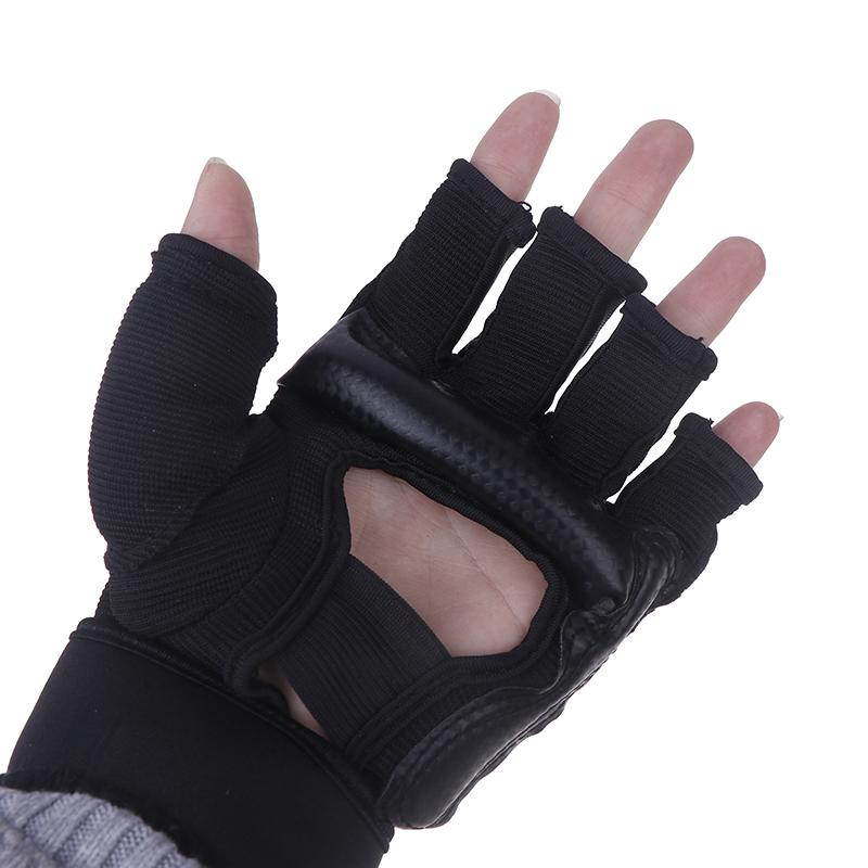 1 pár karate rukavic bojová taekwondo kožené rukavice na nohy vybavení chránič prstů box ochrana rukou a nohou chrániče