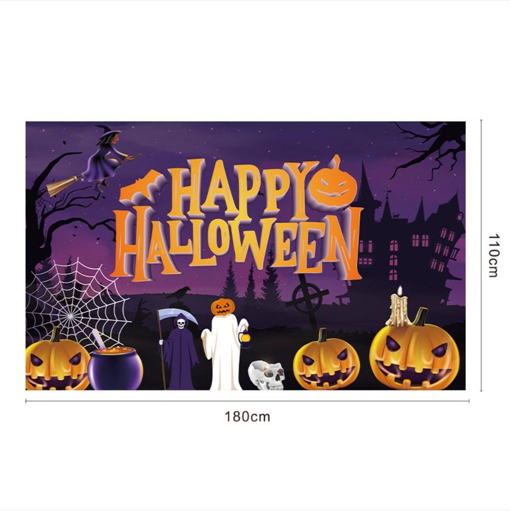 Scary Atmosphere Halloween Flag Trick Or Treat Happy Halloween Banner Multi-style   Home Decor