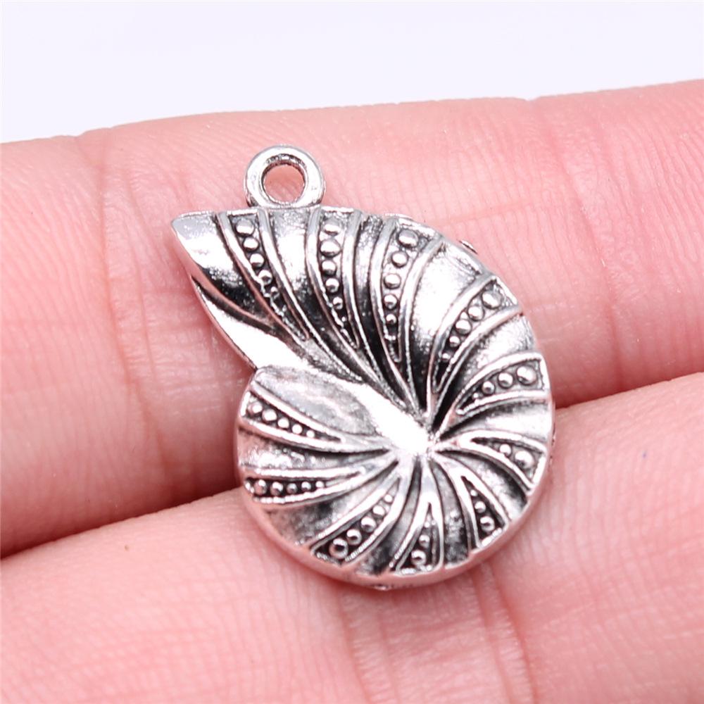 20pcs Shell Charms Antique Silver Color Sea Shell Pendant Charms Shell Charms For Jewelry Making DIY Craft