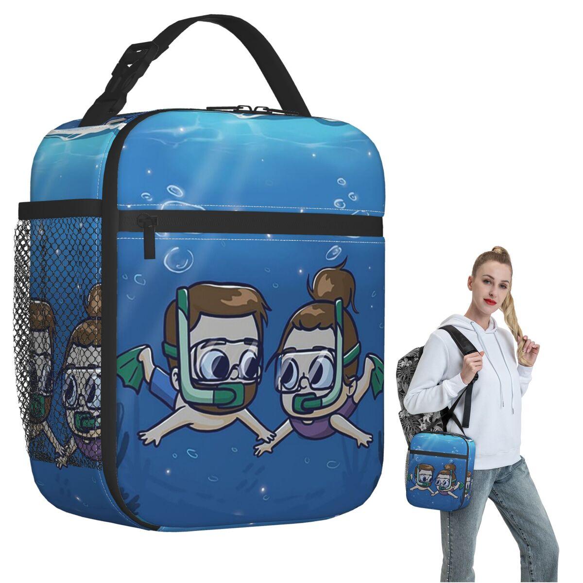 Under Water Couple - Pibubear Insulated Lunch Bag for Women Children Leakproof Food Boxes Thermal Lunch Box Tote One Size