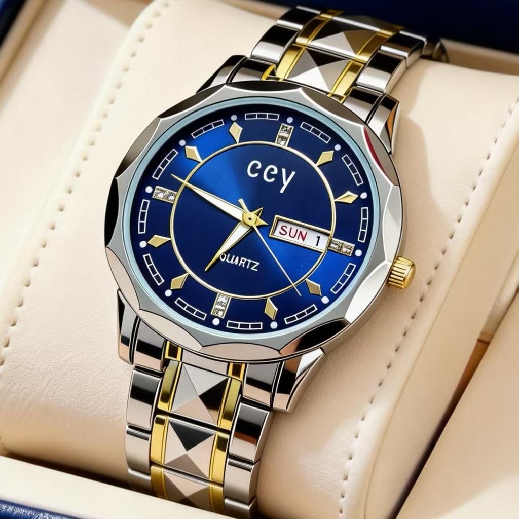 Waterproof luminous new men's watch belt quartz watch