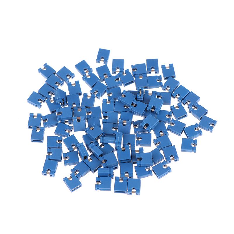 100Pcs Pitch Jumper Shorted Cap & Headers & Wire Housings 2.54Mm Shunt Shorting Block Pin Connector Cap