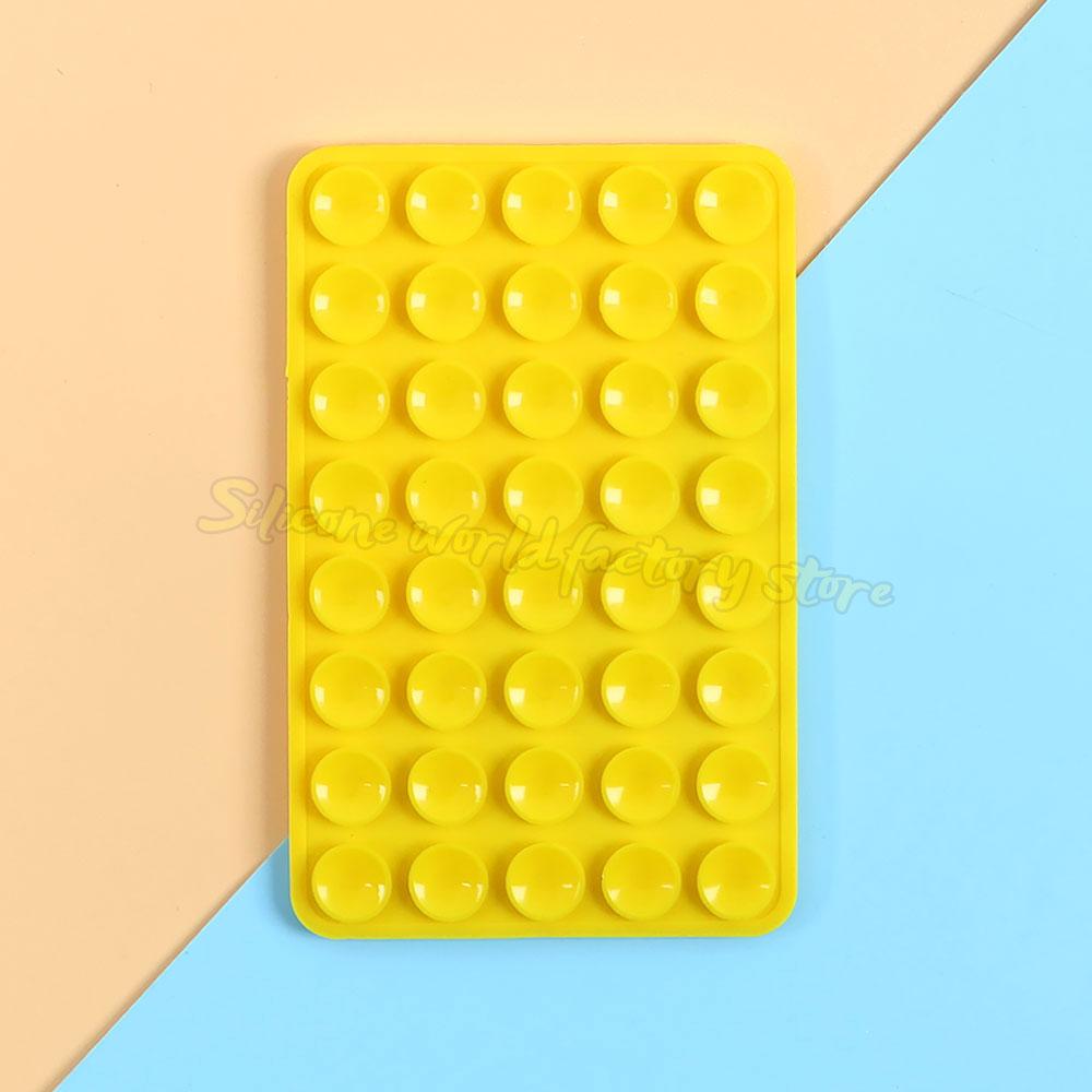 Silicone World Double-sided Silicone Suction Pad For Mobile Phone Fixed Pad Suction Cup Wall Stand Square Anti-Slip Back Sticker