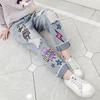 Fashion Casual Girls Jeans Children Graffiti Printing Robot Pants Jeans for Girls Kids Denim Jeans Macacao Jeans Infantil
