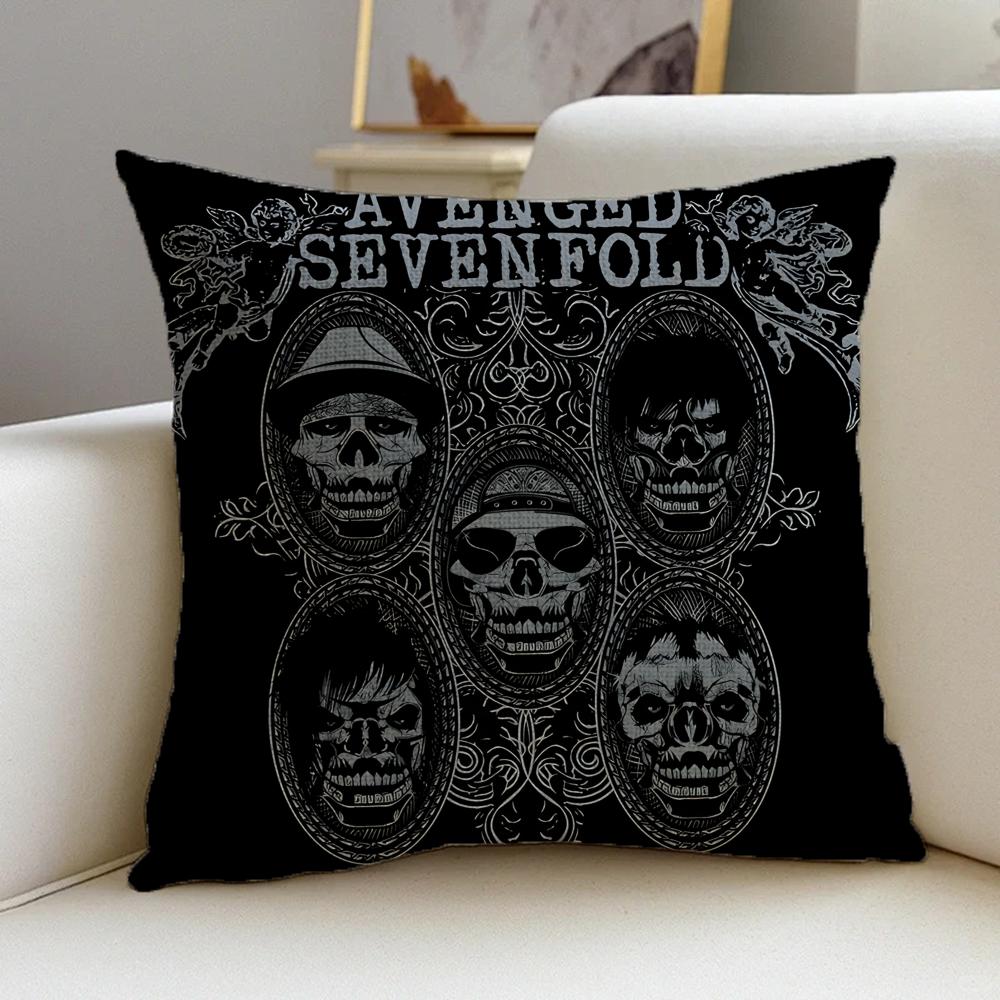 Cushion Cover Cushion Cover Pillowcase, Anti-Mite Invisible Zipper, Linen Sofa Cushion A-Avenged S-Sevenfold